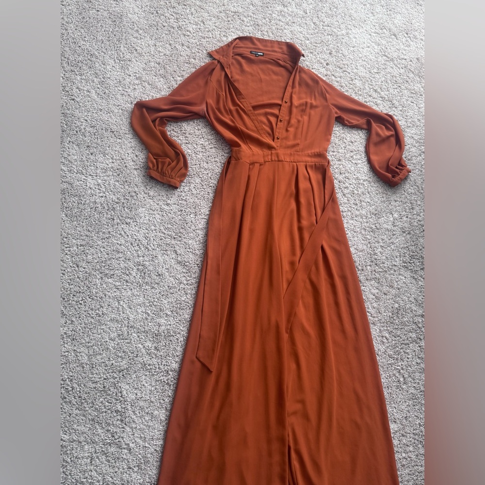 Rust Long Sleeve Jumpsuit